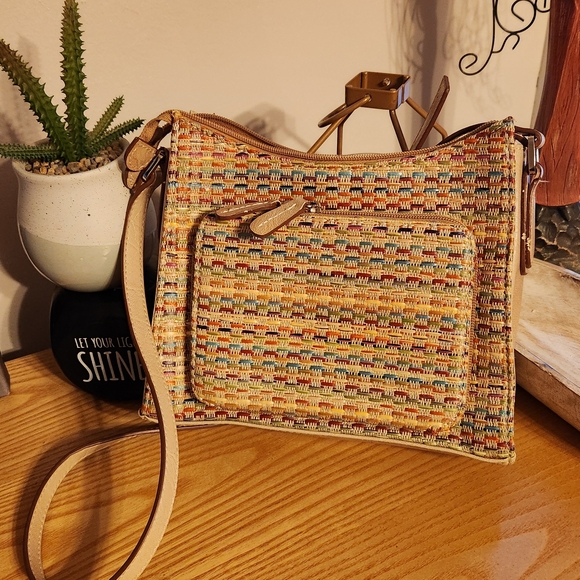 Liz Claiborne Tan and Multicolor Crossbody Bag - Picture 2 of 11